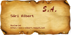 Sári Albert névjegykártya